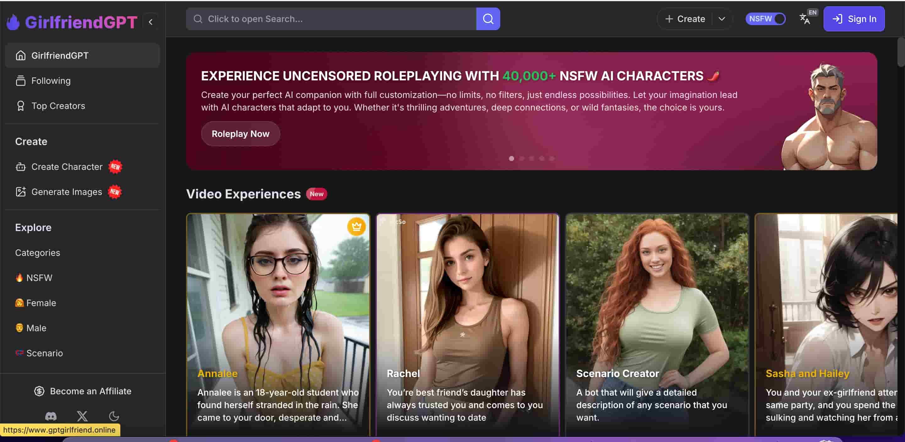 Girlfriend GPT Homepage Image